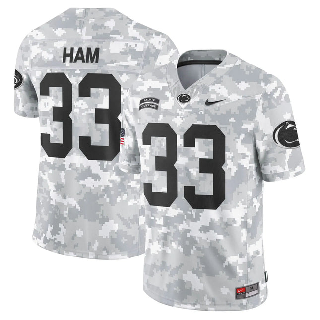 Jack Ham Penn State Nittany Lions 2026 Salute to Service Vapor Limited Custom Jersey – Arctic Camo