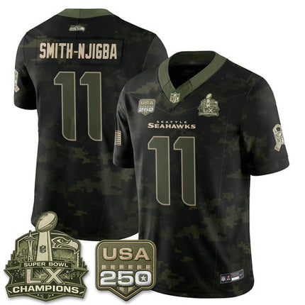 Jaxon Smith-Njigba Seattle Seahawks 2026 Salute to Service Edition Vapor Jersey - Camo