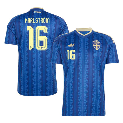 Jesper Karlstroem Sweden National Team 2026 x World Cup Patch Away Jersey – Blue