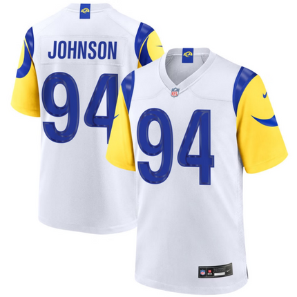 Desjuan Johnson Los Angeles Rams 2026 Game Jersey - White