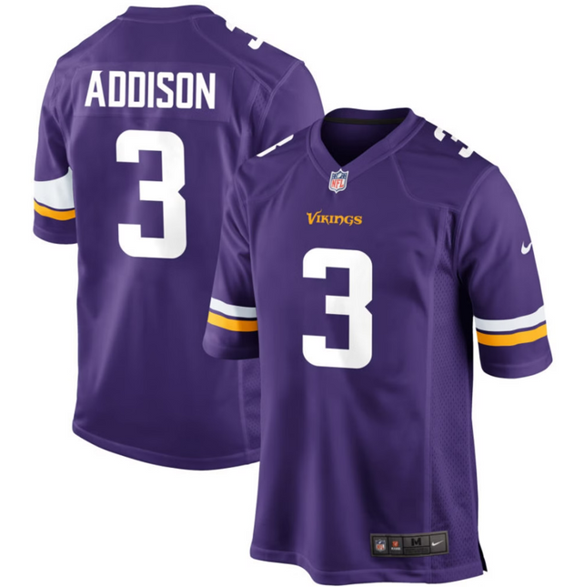 Jordan Addison Minnesota Vikings 2026 Game Jersey - Purple