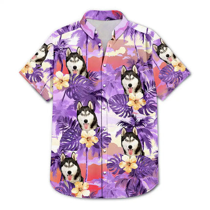 Custom Photo Beach Summer Tropical Fun Face Vacation Vibe - Personalized Hawaiian Shirt