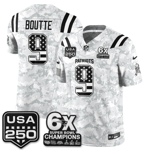 Kayshon Boutte New England Patriots 2026 Salute to Service Edition Vapor Jersey - Arctic Camo