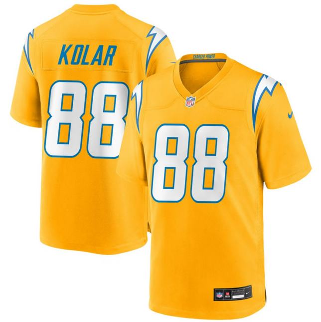 Charlie Kolar Los Angeles Chargers 2026 Alternate Charger Power Game Jersey - Gold