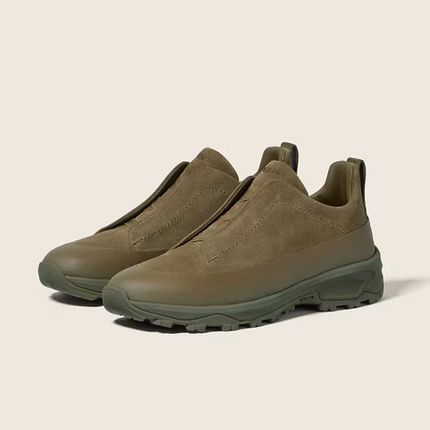 Men's Zegna Triple Stitch™ Monte Khaki Suede Sneakers