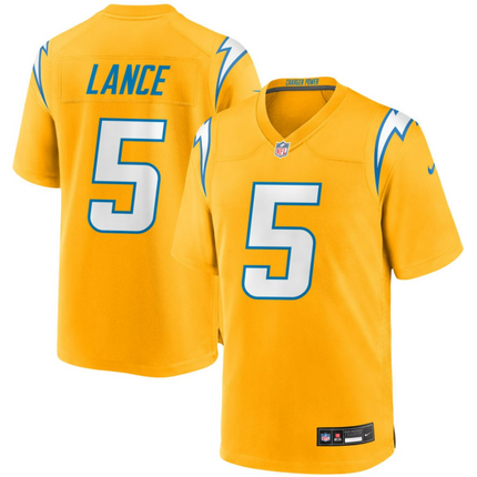 Trey Lance Los Angeles Chargers 2026 Alternate Charger Power Game Jersey - Gold