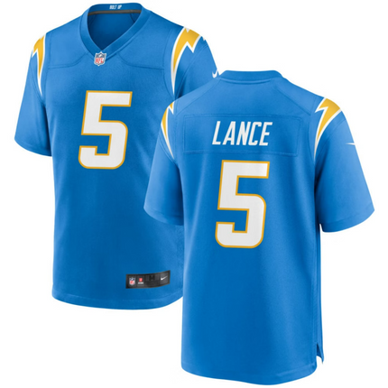 Trey Lance Los Angeles Chargers 2026 Game Jersey - Powder Blue