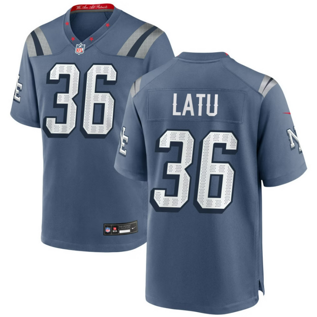 Cameron Latu New England Patriots 2026 Rivalries Collection Game Jersey - Blue