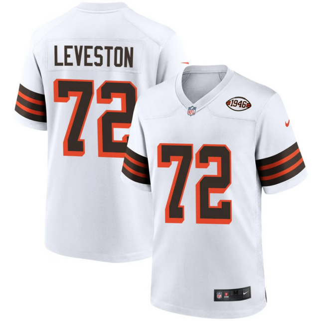 KT Leveston Cleveland Browns 1946 Collection Alternate Jersey - White