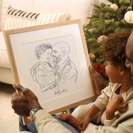 Daddy Line Portrait - Custom Portrait Art
