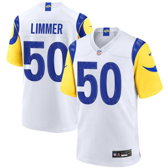Beaux Limmer Los Angeles Rams 2026 Game Jersey - White
