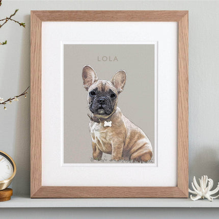 Watercolour with Colour Block Pet Dog Portrait - Custom Portrait Art
