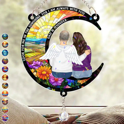 Look For Me In The Sunshine - Personalized Rainbow Suncatcher With Crystal Ball Prism