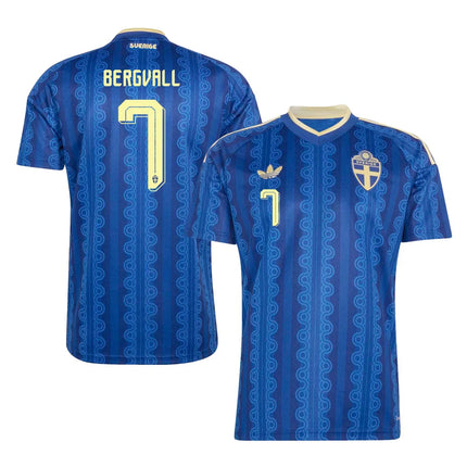 Lucas Bergvall Sweden National Team 2026 Away Jersey – Blue