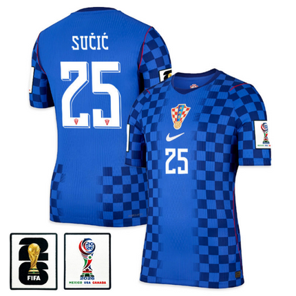 Luka Sucic Croatia National Team 2026 Away Jersey - Blue