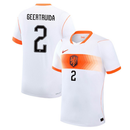Lutsharel Geertruida Netherlands National Team 2026 Away Stadium Jersey - White