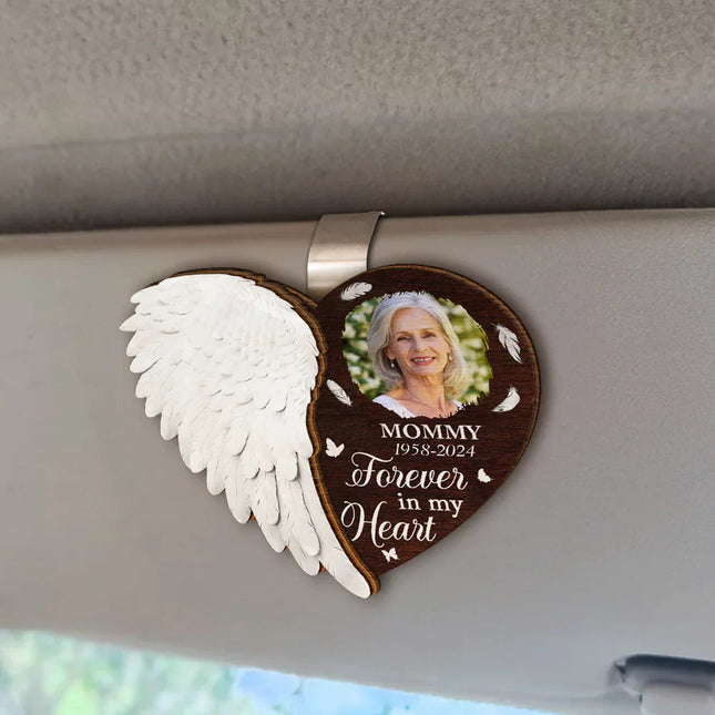 Custom Photo Although You Cannot See Me I'm Always With You - Personalized Custom Shaped Car Visor Clip