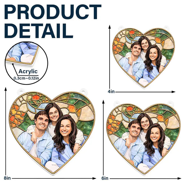 Custom Photo Stained Glass Portrait Mom Grandma Parents Family - Personalized Window Hanging Suncatcher Ornament