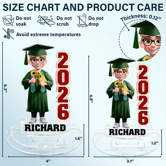 Funny Graduation Year - Personalized Acrylic Shaking Stand