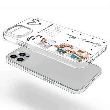 Custom Photo Calendar The Day Our Journey Began - Gift For Couples - Personalized Clear Phone Case