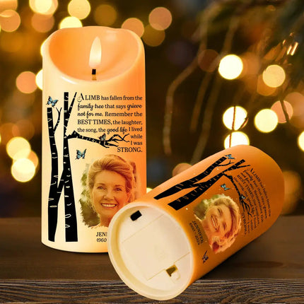 Custom Photo Memorial A Limb Has Fallen - Personalized Flameless LED Candle