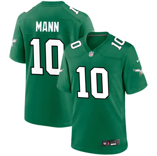 Braden Mann Philadelphia Eagles 2026 Alternate Game Jersey - Kelly Green