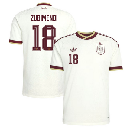 Martin Zubimendi Spain National Team 2026 Away Jersey - White