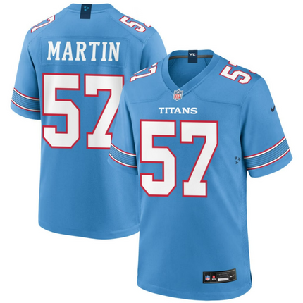 Jacob Martin Tennessee Titans 2026 Game Jersey - Light Blue