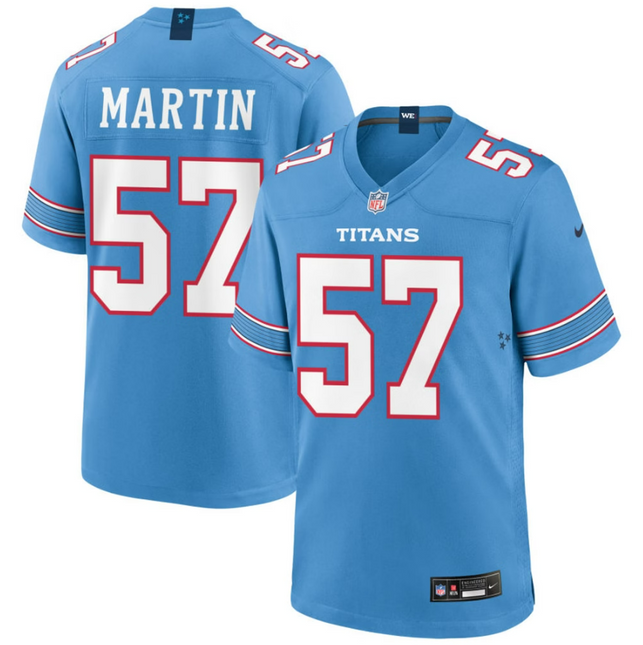 Jacob Martin Tennessee Titans 2026 Game Jersey - Light Blue
