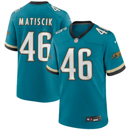 Ross Matiscik Jacksonville Jaguars 2026 Throwback Game Jersey - Teal Prowler