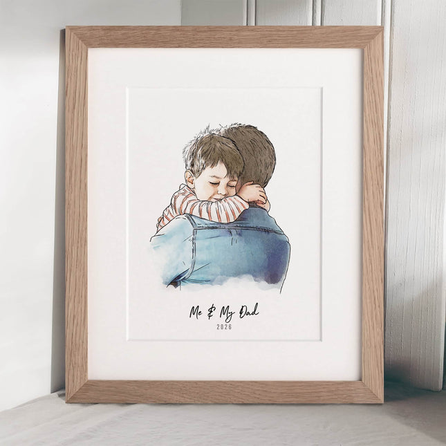 Daddy and Me Illustration - Custom Portrait Art