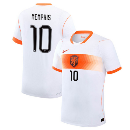 Memphis Depay Netherlands National Team 2026 Away Stadium Jersey - White