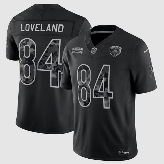 Colston Loveland Chicago Bears 2026 Salute to Service Stitched Limited Jersey - Black