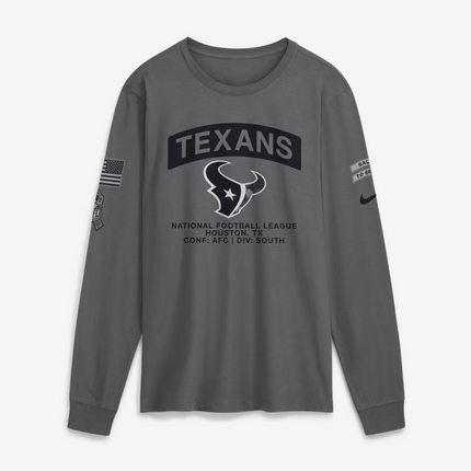 Houston Texans 2026 Salute to Service Long Sleeve T-Shirt - Gray