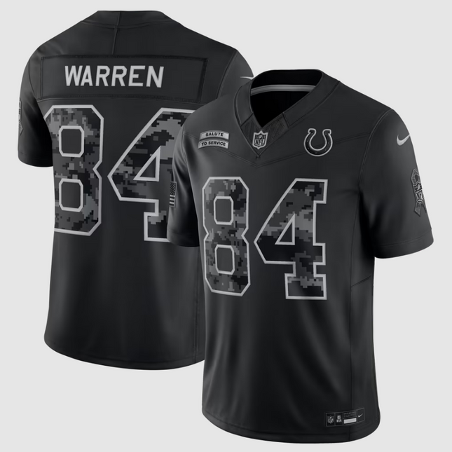 Tyler Warren Indianapolis Colts 2026 Salute to Service Stitched Limited Jersey - Black