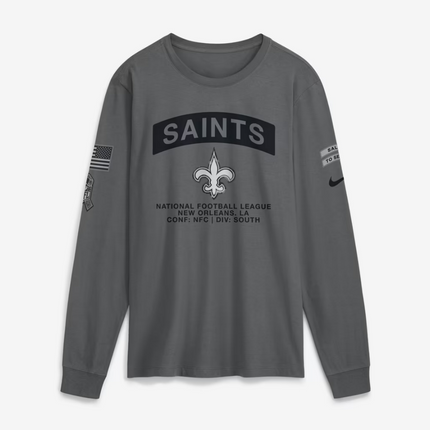 New Orleans Saints 2026 Salute to Service Long Sleeve T-Shirt - Gray