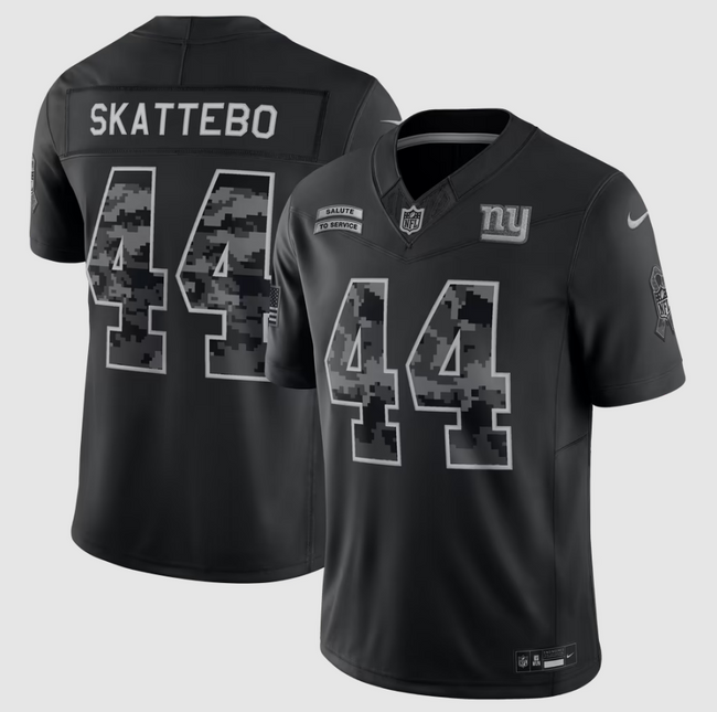 Cam Skattebo New York Giants 2026 Salute to Service Stitched Limited Jersey - Black