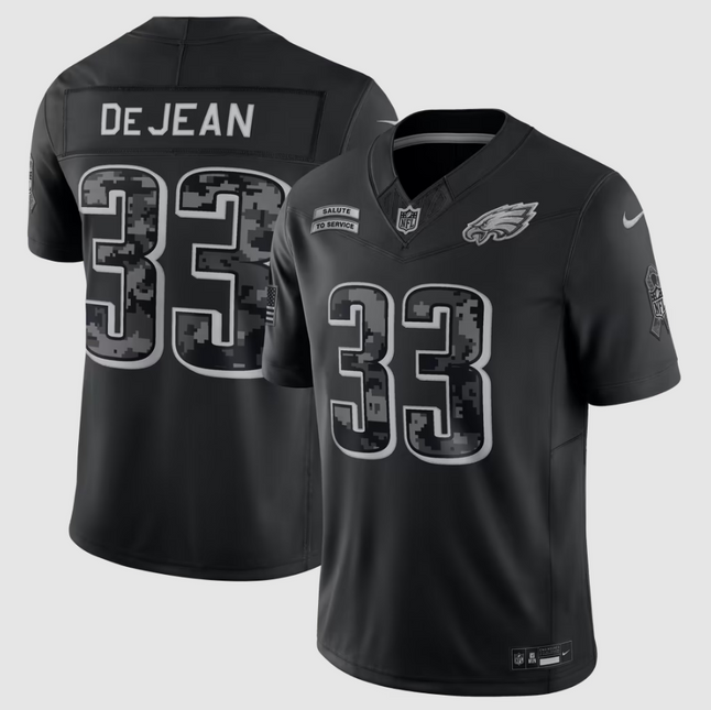 Cooper DeJean Philadelphia Eagles 2026 Salute to Service Stitched Limited Jersey - Black