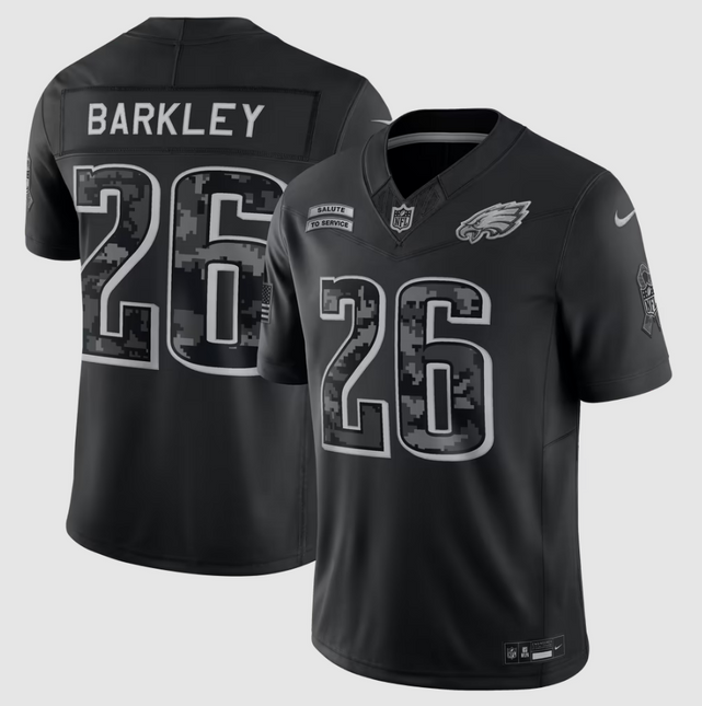 Saquon Barkley Philadelphia Eagles 2026 Salute to Service Stitched Limited Jersey - Black