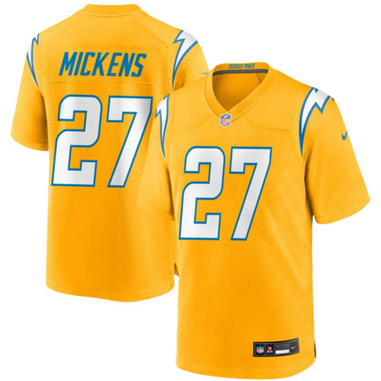R.J. Mickens Los Angeles Chargers 2026 Alternate Charger Power Game Jersey - Gold