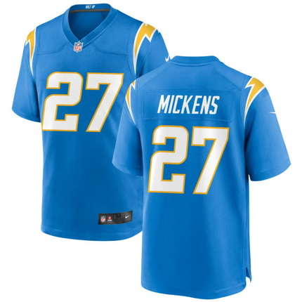 R.J. Mickens Los Angeles Chargers 2026 Game Jersey - Powder Blue