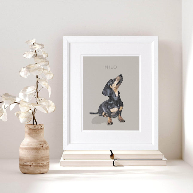 Watercolour with Colour Block Pet Dog Portrait - Custom Portrait Art