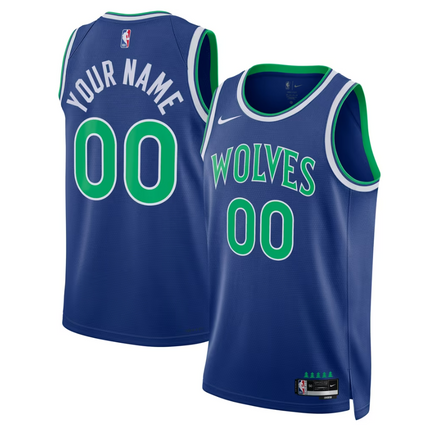 Custom Name Minnesota Timberwolves 2026 Swingman Icon Edition Jersey - Blue