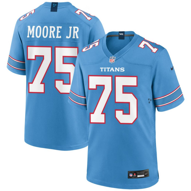 Dan Moore Jr. Tennessee Titans 2026 Game Jersey - Light Blue