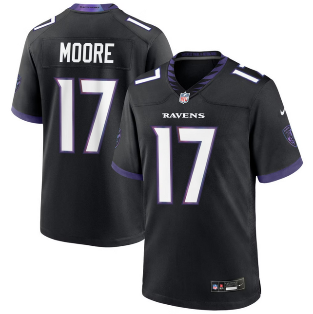 Chris Moore Baltimore Ravens 2026 Alternate Game Jersey - Black