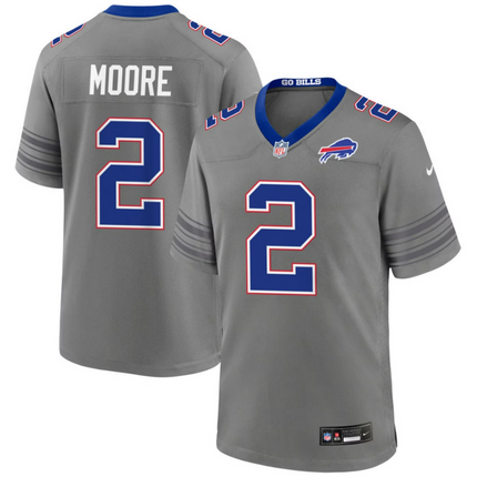D.J. Moore Buffalo Bills 2026 City Game Jersey - Gray Nickel