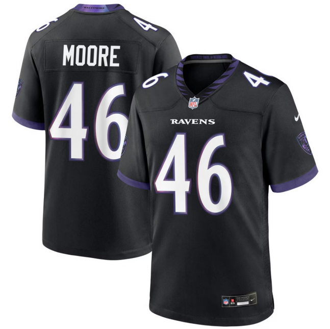 Nick Moore Baltimore Ravens 2026 Alternate Game Jersey - Black