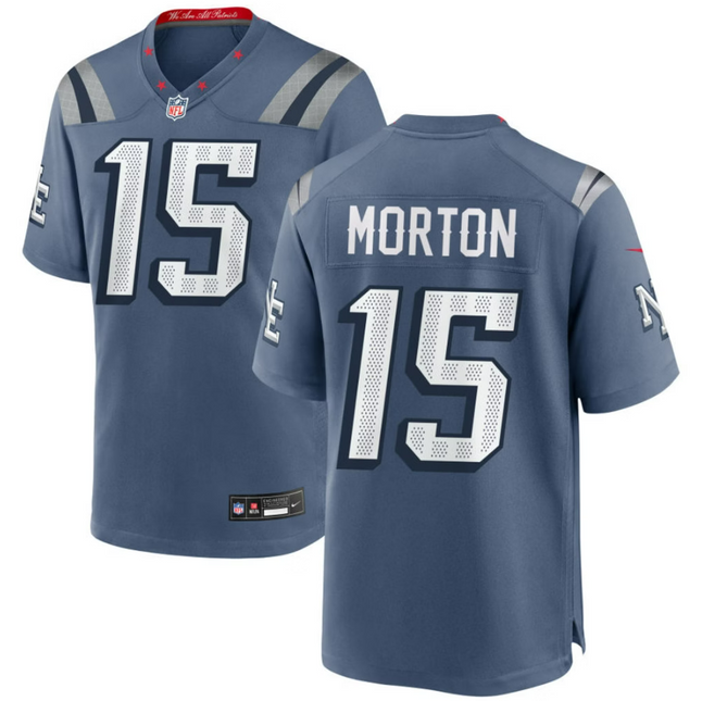 Behren Morton New England Patriots 2026 Rivalries Collection Game Jersey - Blue