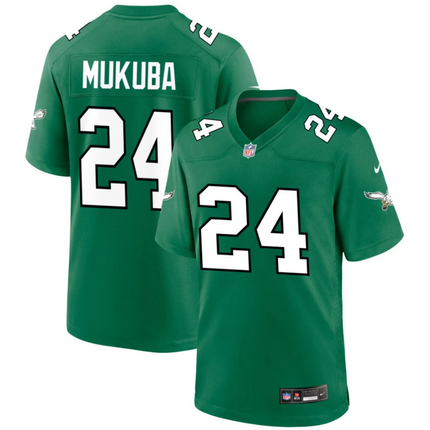 Andrew Mukuba Philadelphia Eagles 2026 Alternate Game Jersey - Kelly Green