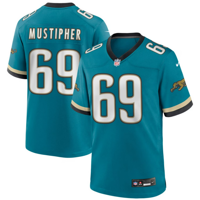 Sam Mustipher Jacksonville Jaguars 2026 Throwback Game Jersey - Teal Prowler